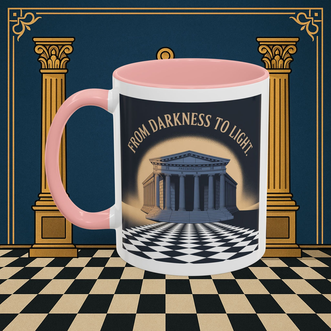 Premium Ready to Go Freemason Design | Entered Apprentice From Darkness to Light - Masonic Mugs