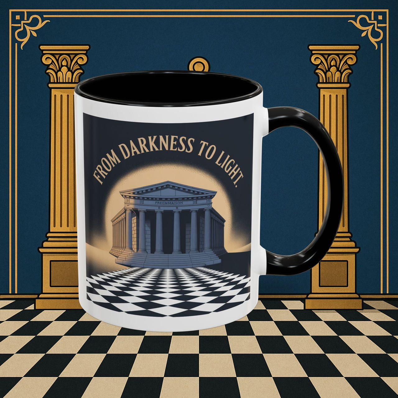 Premium Ready to Go Freemason Design | Entered Apprentice From Darkness to Light - Masonic Mugs