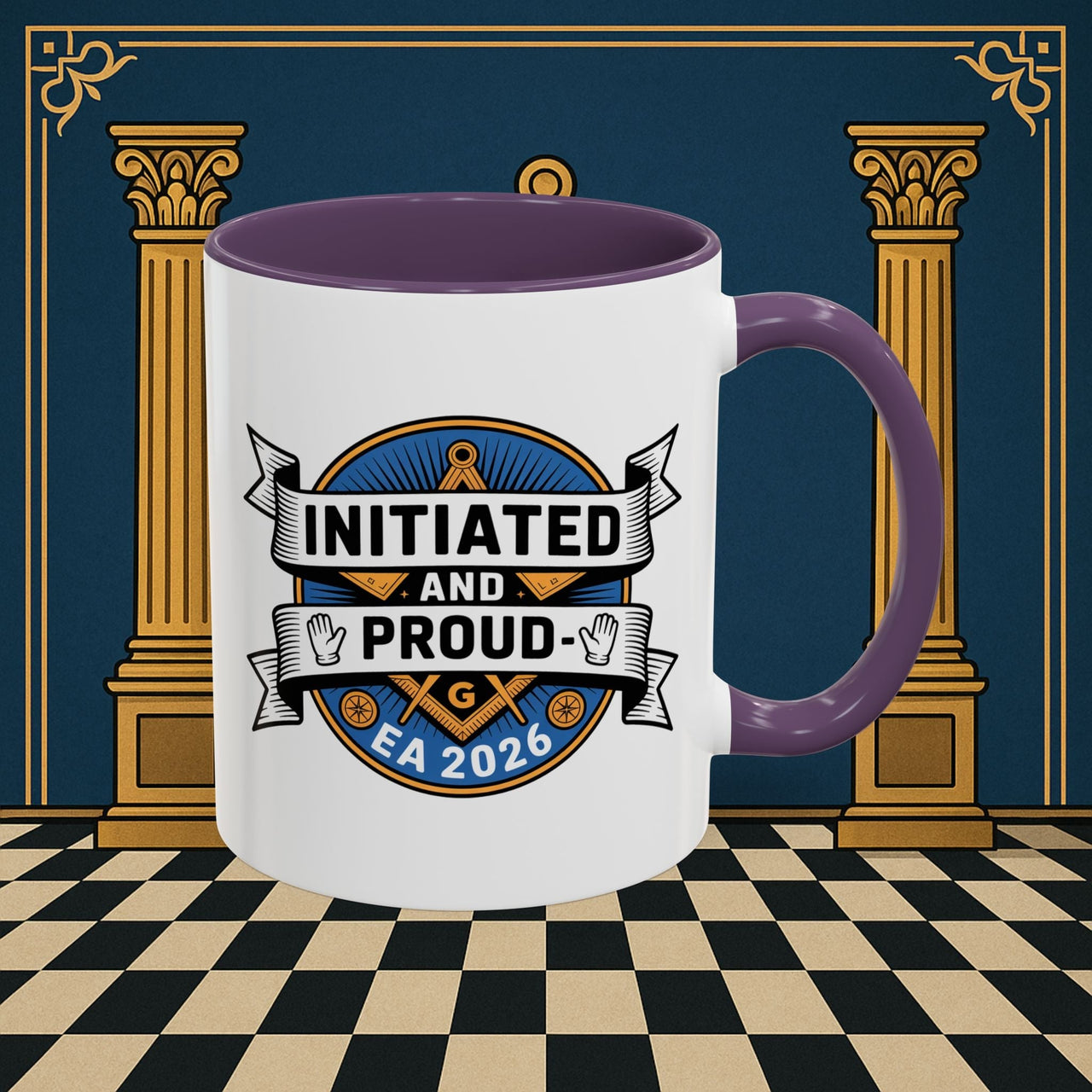 Premium Ready to Go Freemason Design | Entered Apprentice Initated and Proud 2025 - Masonic Mugs