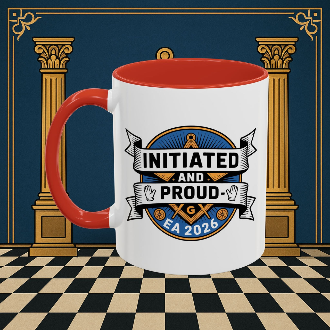 Premium Ready to Go Freemason Design | Entered Apprentice Initated and Proud 2025 - Masonic Mugs