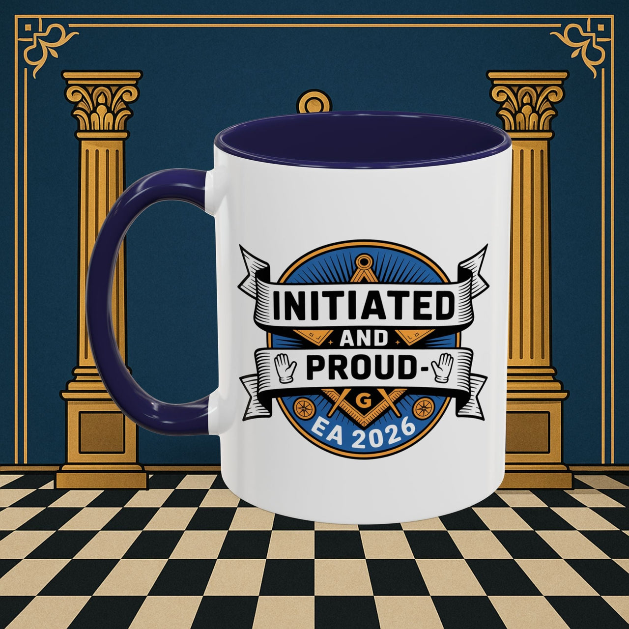 Premium Ready to Go Freemason Design | Entered Apprentice Initated and Proud 2025 - Masonic Mugs