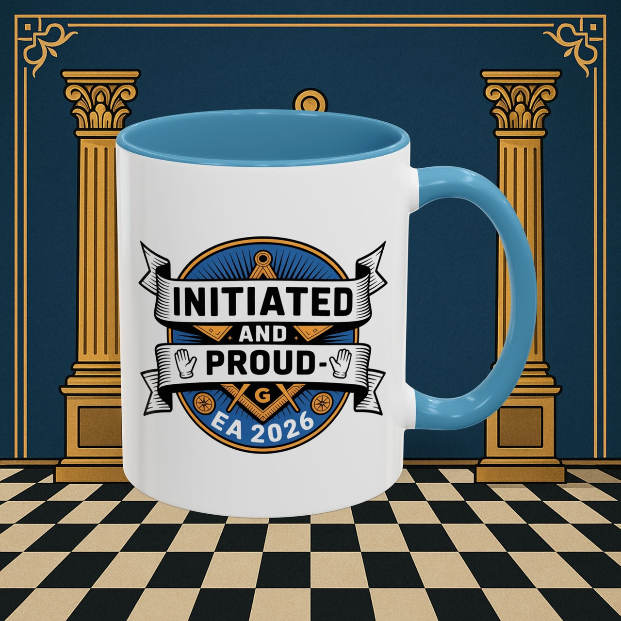 Premium Ready to Go Freemason Design | Entered Apprentice Initated and Proud 2025 - Masonic Mugs
