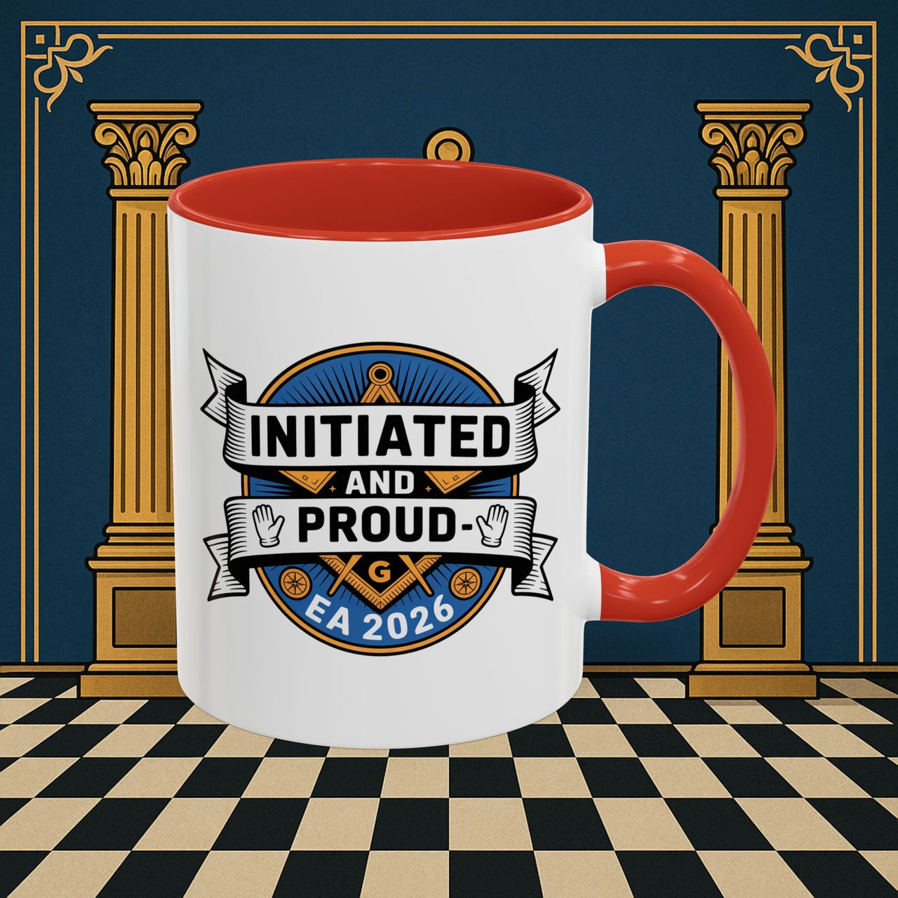 Premium Ready to Go Freemason Design | Entered Apprentice Initated and Proud 2025 - Masonic Mugs