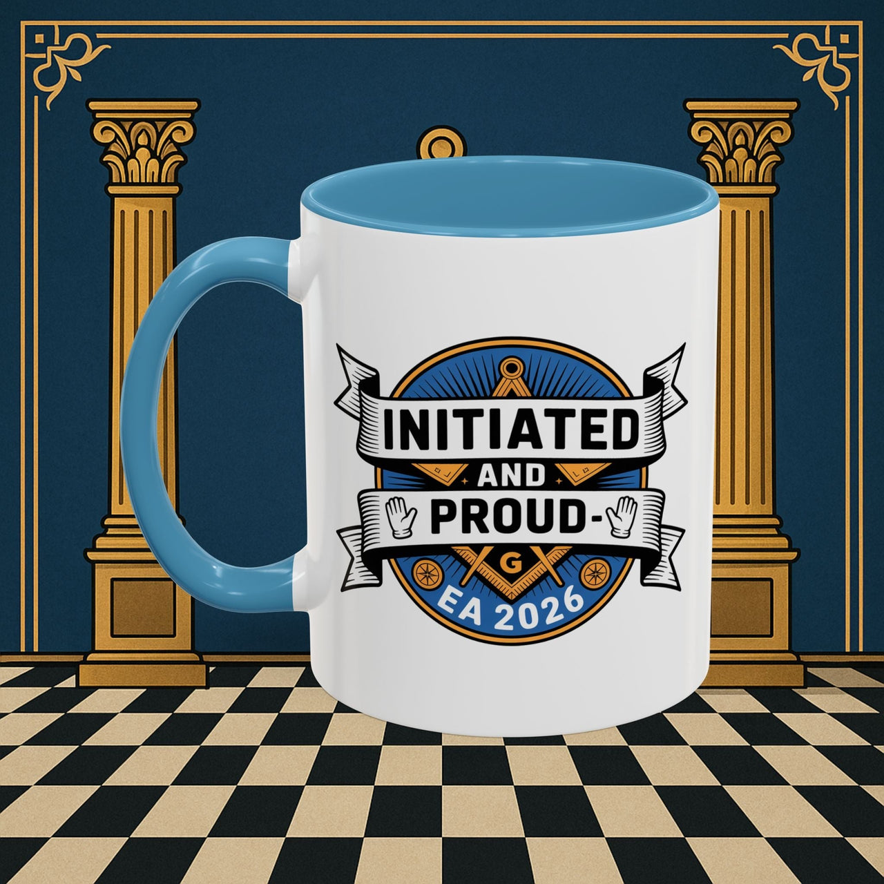 Premium Ready to Go Freemason Design | Entered Apprentice Initated and Proud 2025 - Masonic Mugs