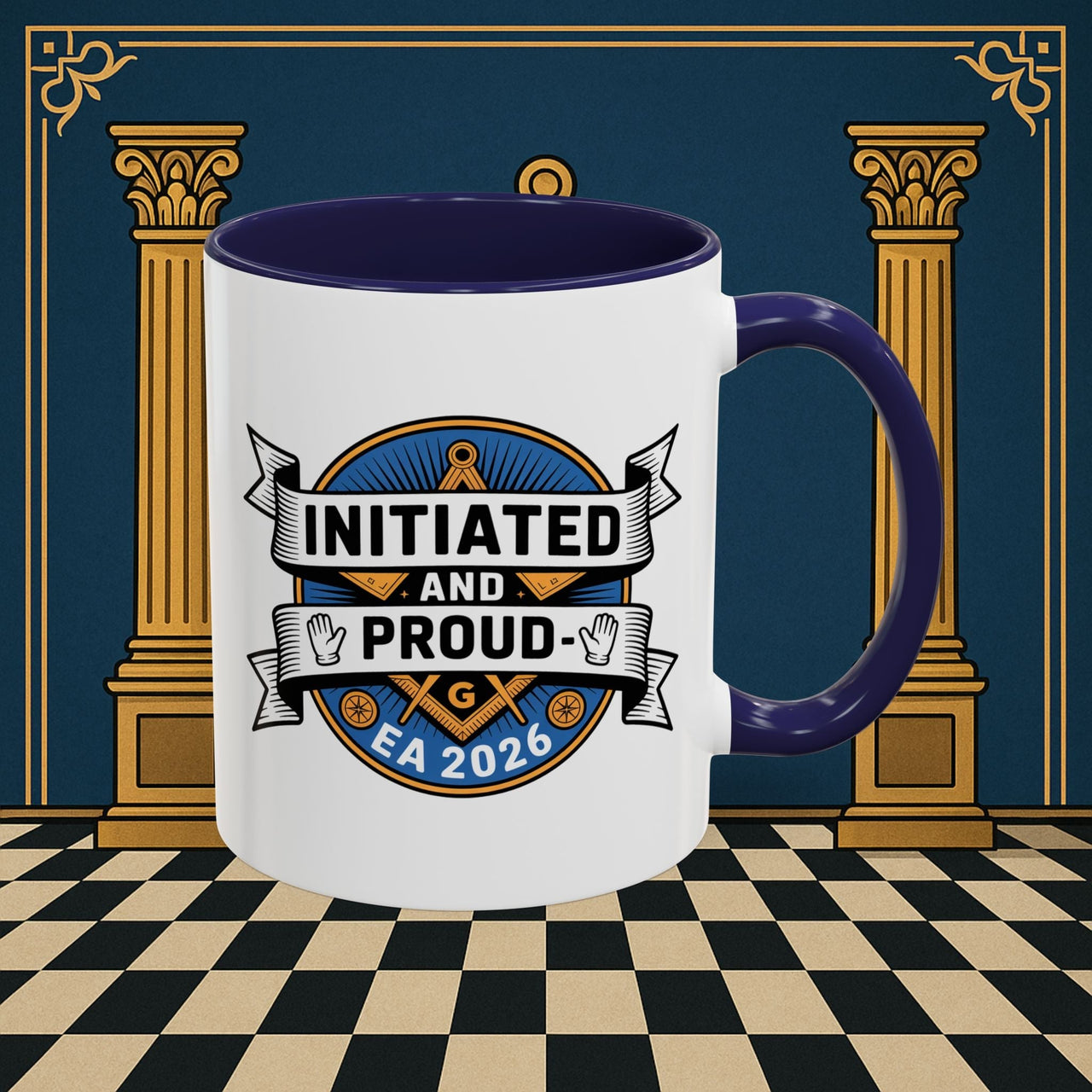 Premium Ready to Go Freemason Design | Entered Apprentice Initated and Proud 2025 - Masonic Mugs