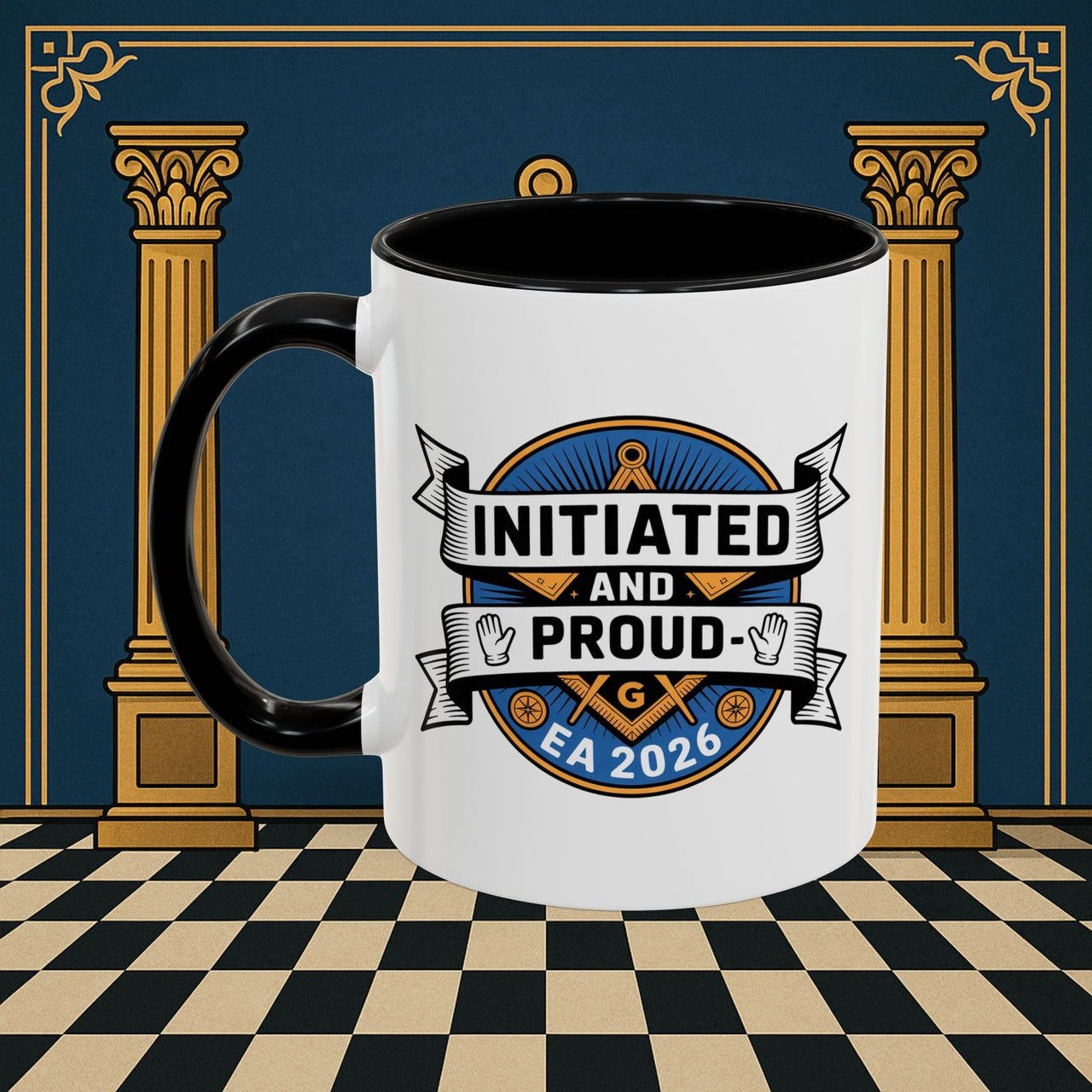 Premium Ready to Go Freemason Design | Entered Apprentice Initated and Proud 2025 - Masonic Mugs