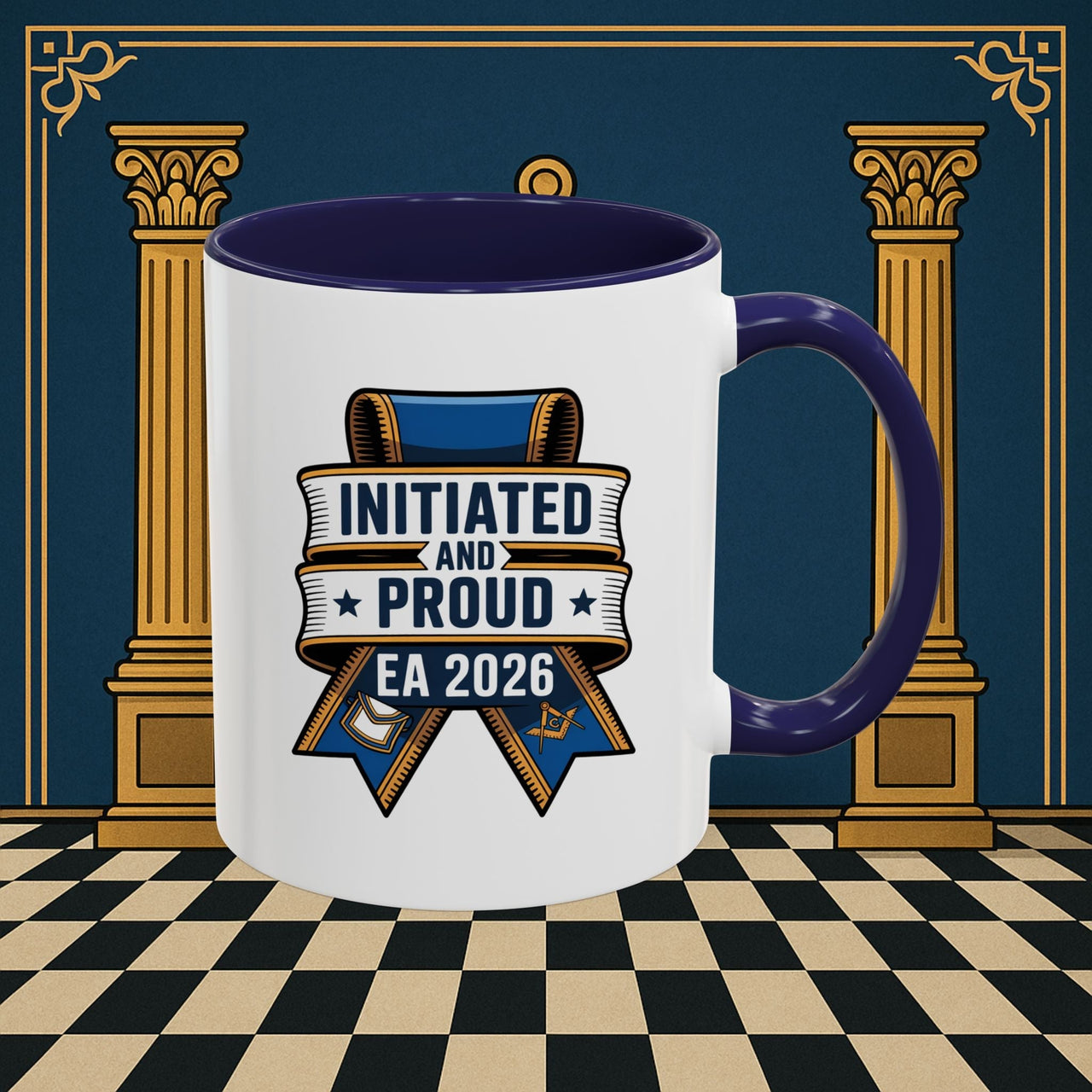 Premium Ready to Go Freemason Design | Entered Apprentice Initiated and Proud 2025 - Masonic Mugs