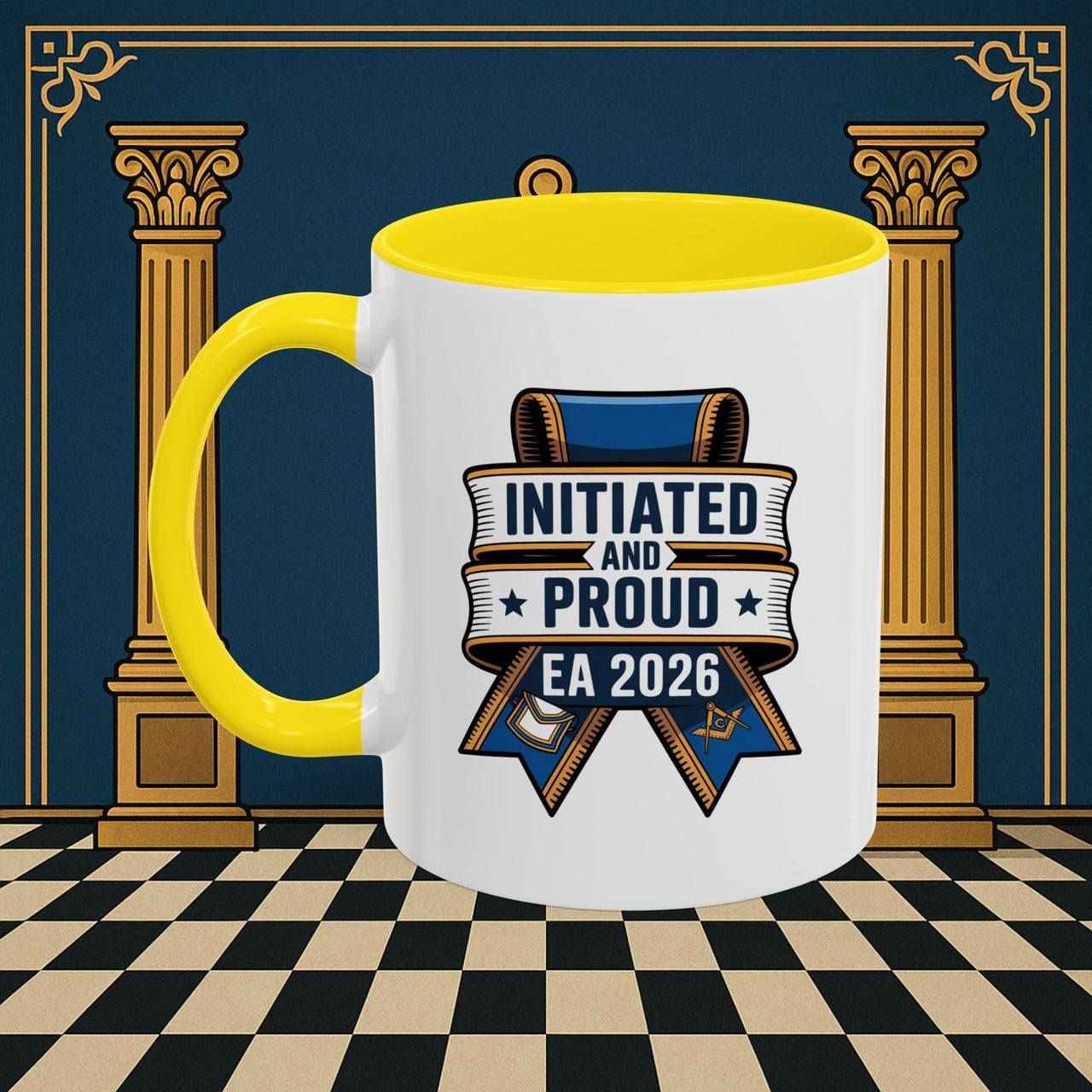 Premium Ready to Go Freemason Design | Entered Apprentice Initiated and Proud 2025 - Masonic Mugs