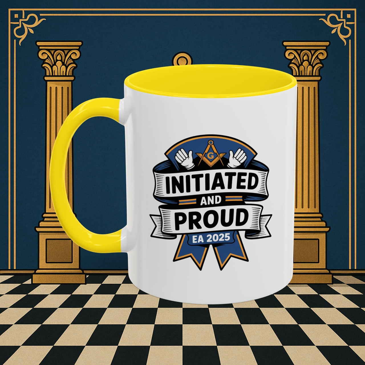 Premium Ready to Go Freemason Design | Entered Apprentice Initiated and Proud 2025 - Masonic Mugs