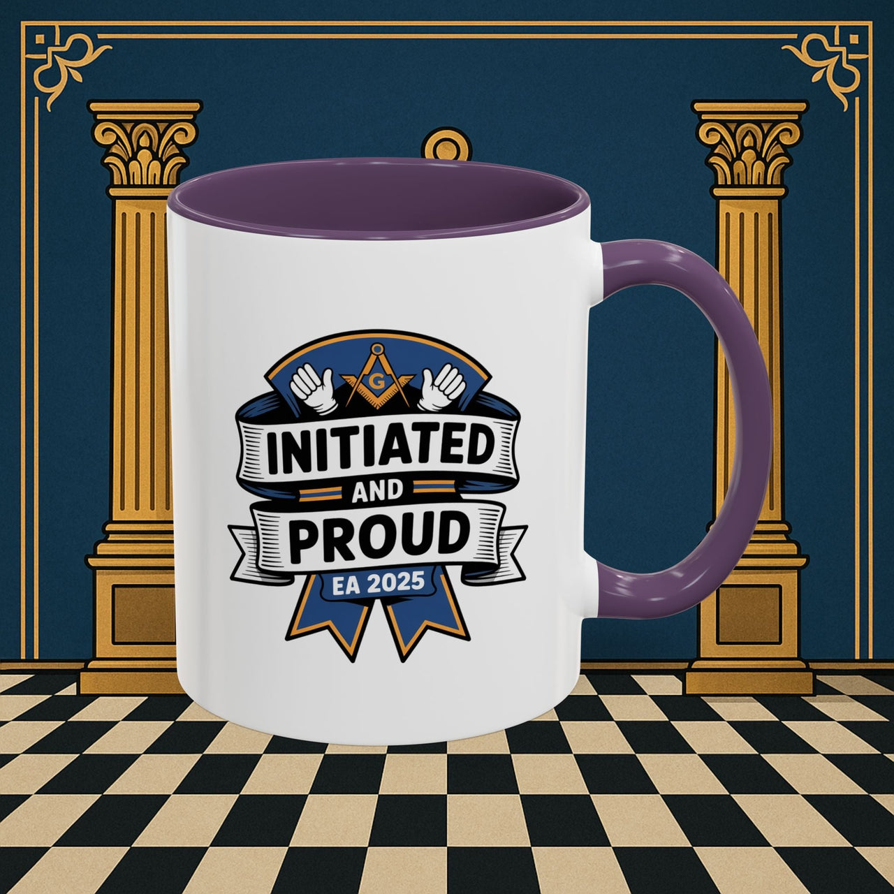 Premium Ready to Go Freemason Design | Entered Apprentice Initiated and Proud 2025 - Masonic Mugs