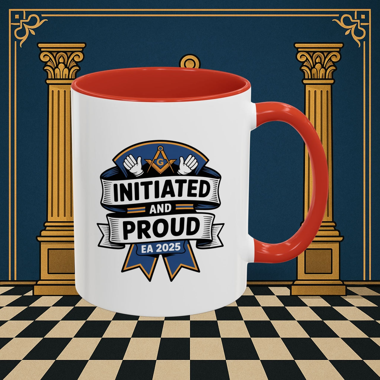 Premium Ready to Go Freemason Design | Entered Apprentice Initiated and Proud 2025 - Masonic Mugs