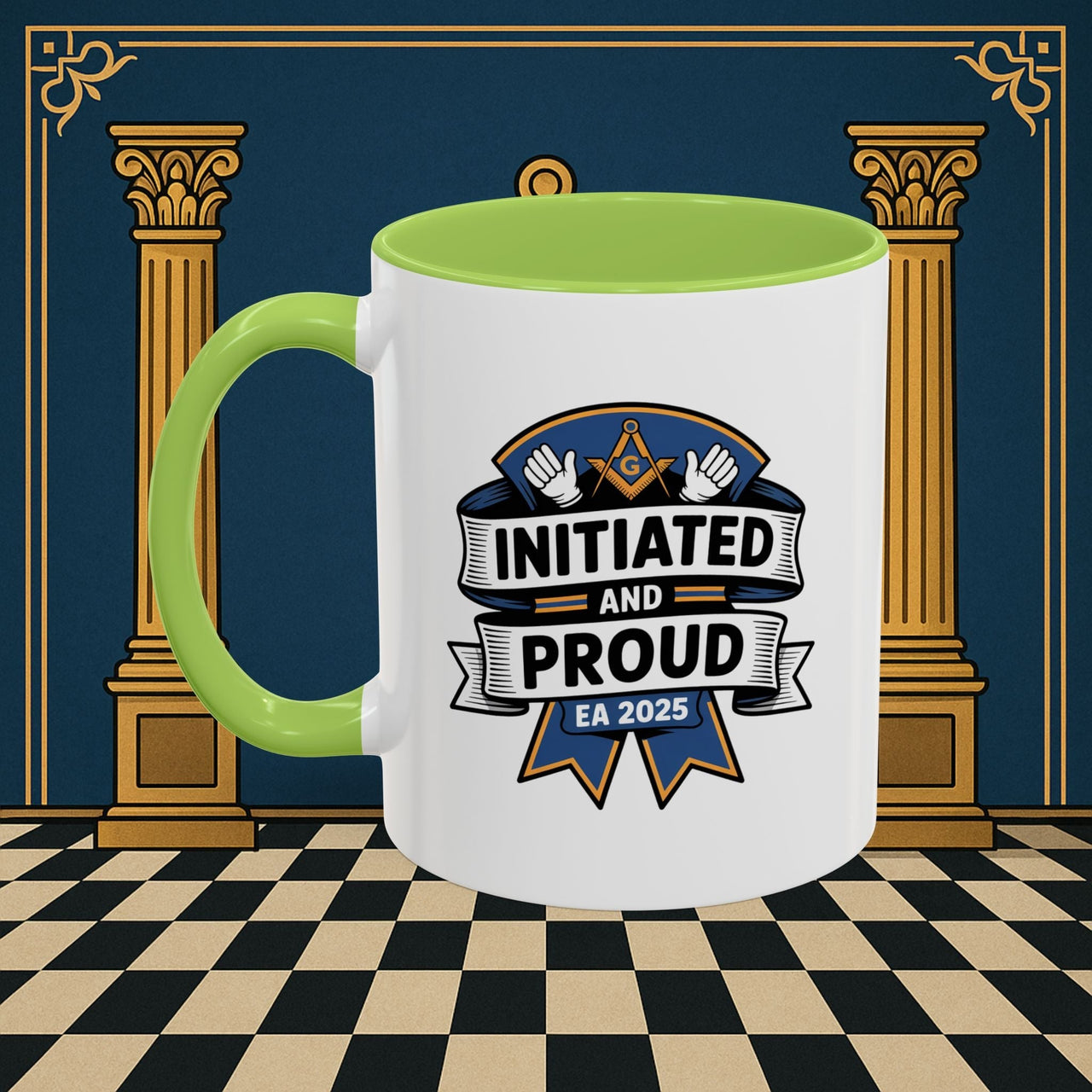 Premium Ready to Go Freemason Design | Entered Apprentice Initiated and Proud 2025 - Masonic Mugs