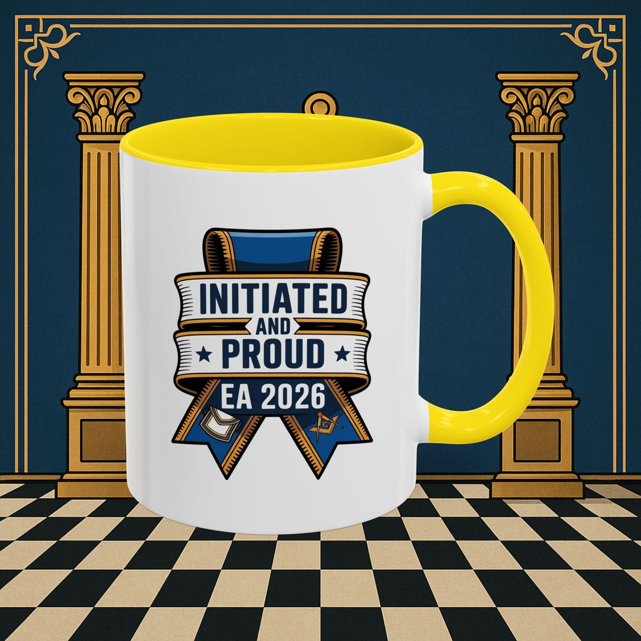 Premium Ready to Go Freemason Design | Entered Apprentice Initiated and Proud 2025 - Masonic Mugs