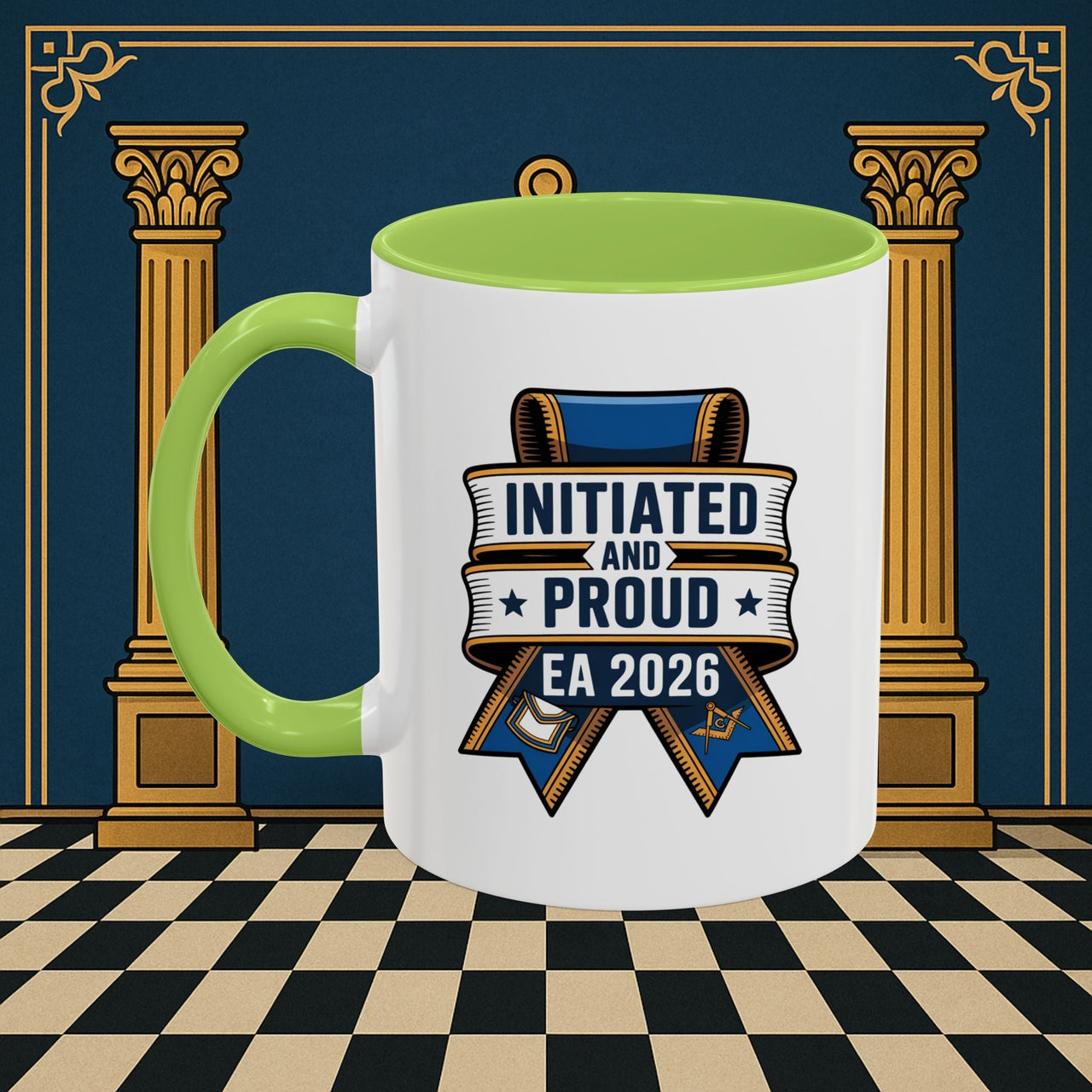 Premium Ready to Go Freemason Design | Entered Apprentice Initiated and Proud 2025 - Masonic Mugs