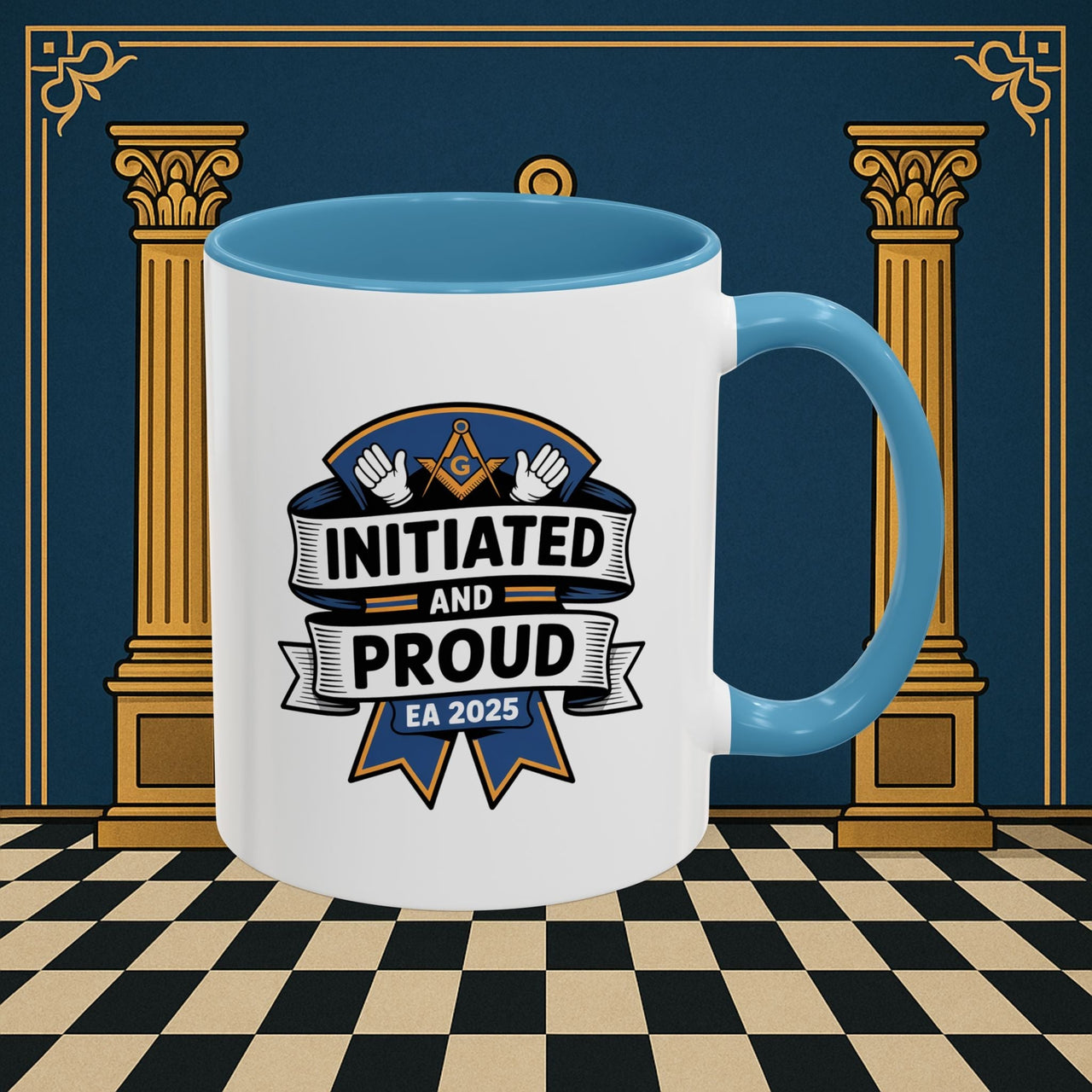 Premium Ready to Go Freemason Design | Entered Apprentice Initiated and Proud 2025 - Masonic Mugs