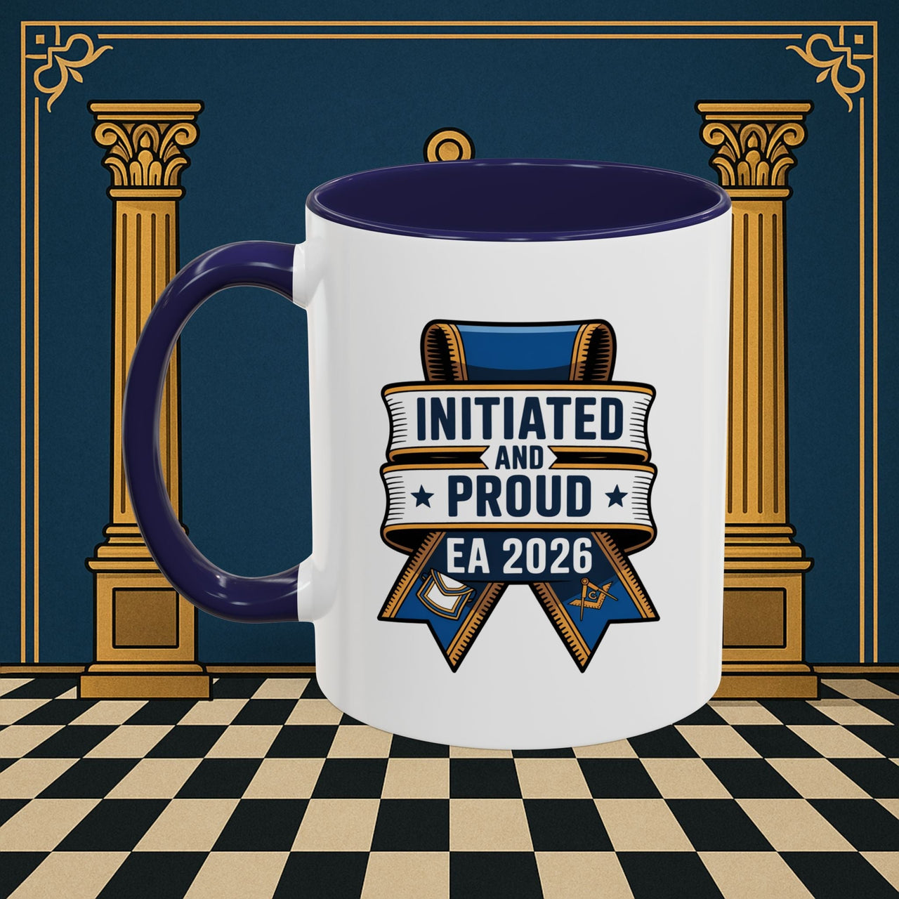 Premium Ready to Go Freemason Design | Entered Apprentice Initiated and Proud 2025 - Masonic Mugs