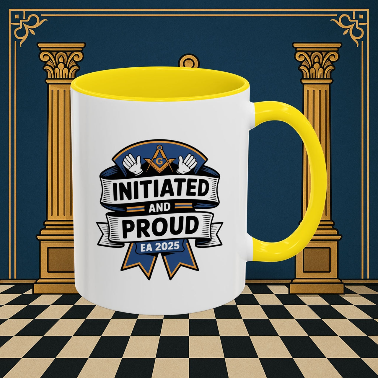 Premium Ready to Go Freemason Design | Entered Apprentice Initiated and Proud 2025 - Masonic Mugs