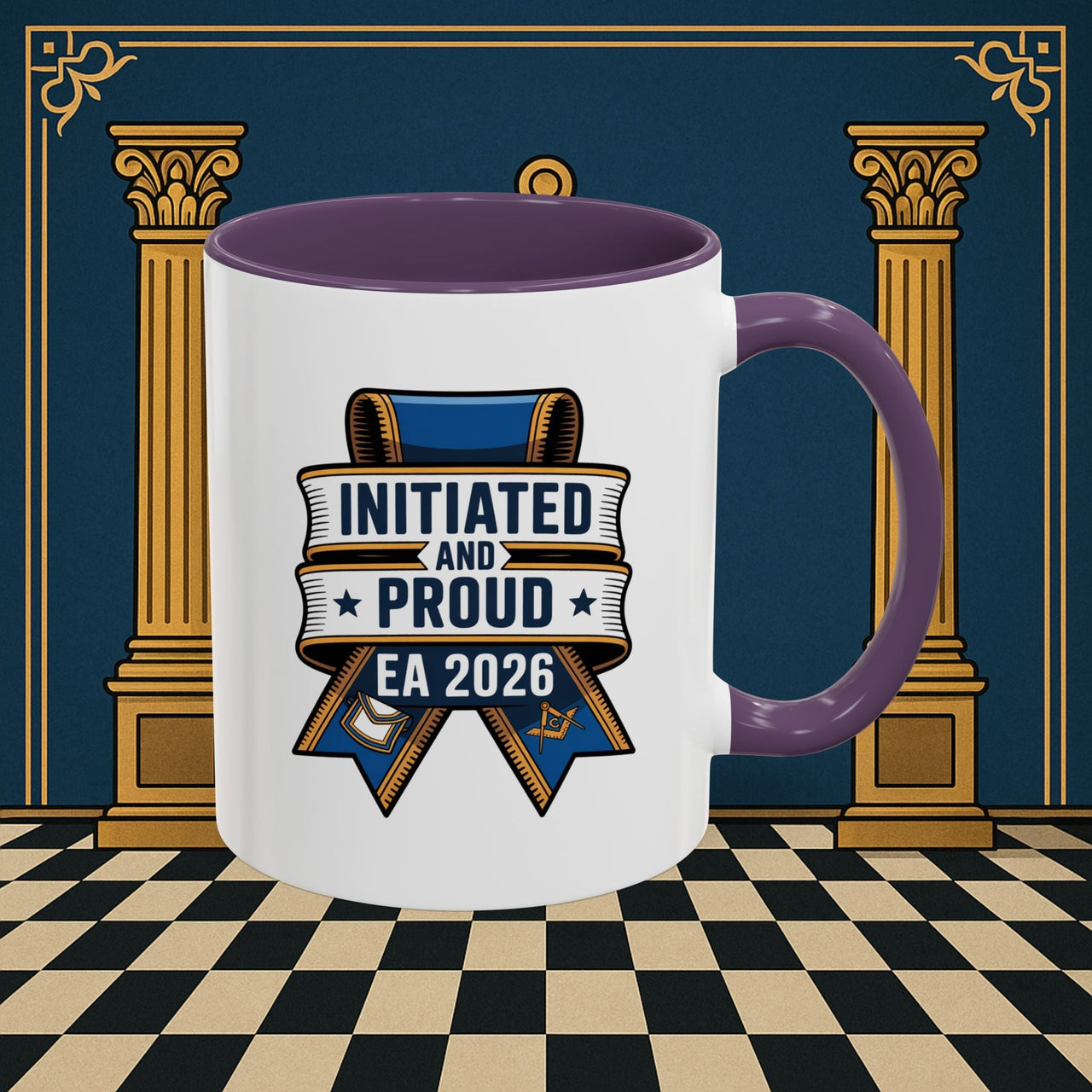Premium Ready to Go Freemason Design | Entered Apprentice Initiated and Proud 2025 - Masonic Mugs