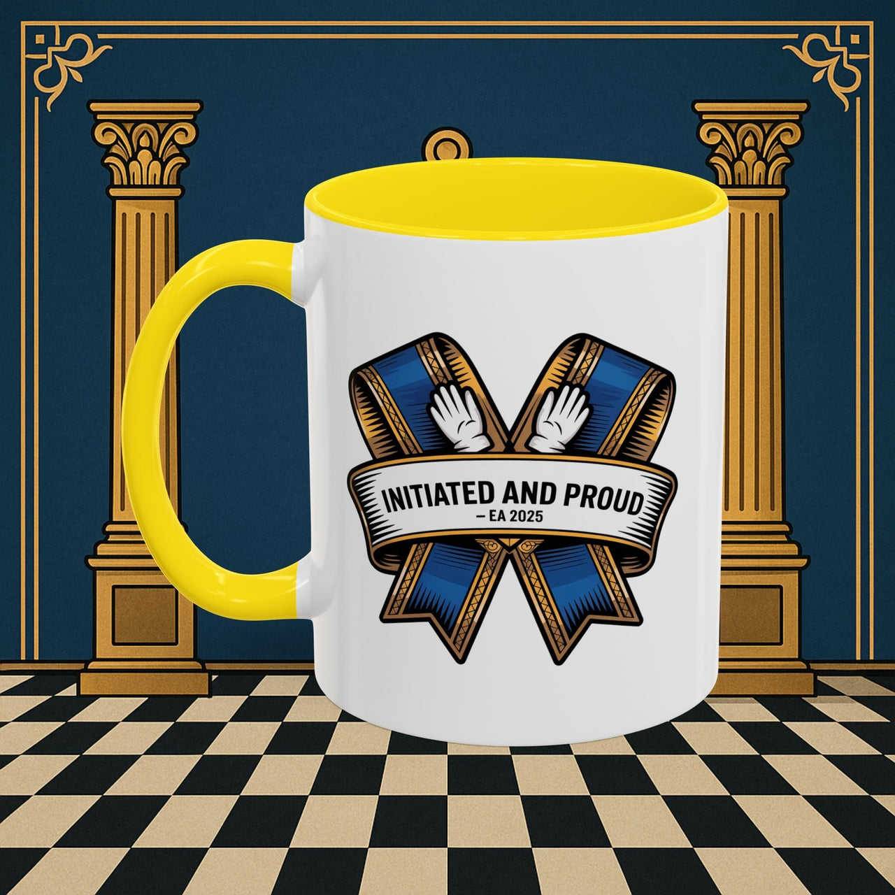 Premium Ready to Go Freemason Design | Entered Apprentice Initiated and Proud 2025 Ready to Go - Masonic Mugs