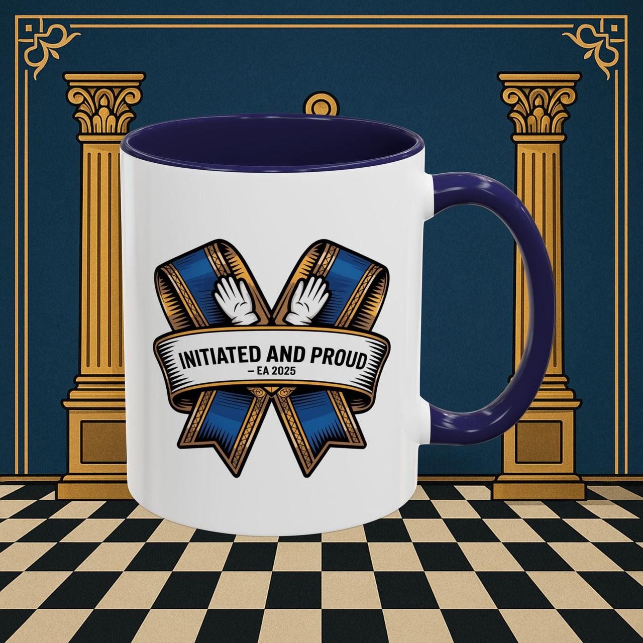 Premium Ready to Go Freemason Design | Entered Apprentice Initiated and Proud 2025 Ready to Go - Masonic Mugs