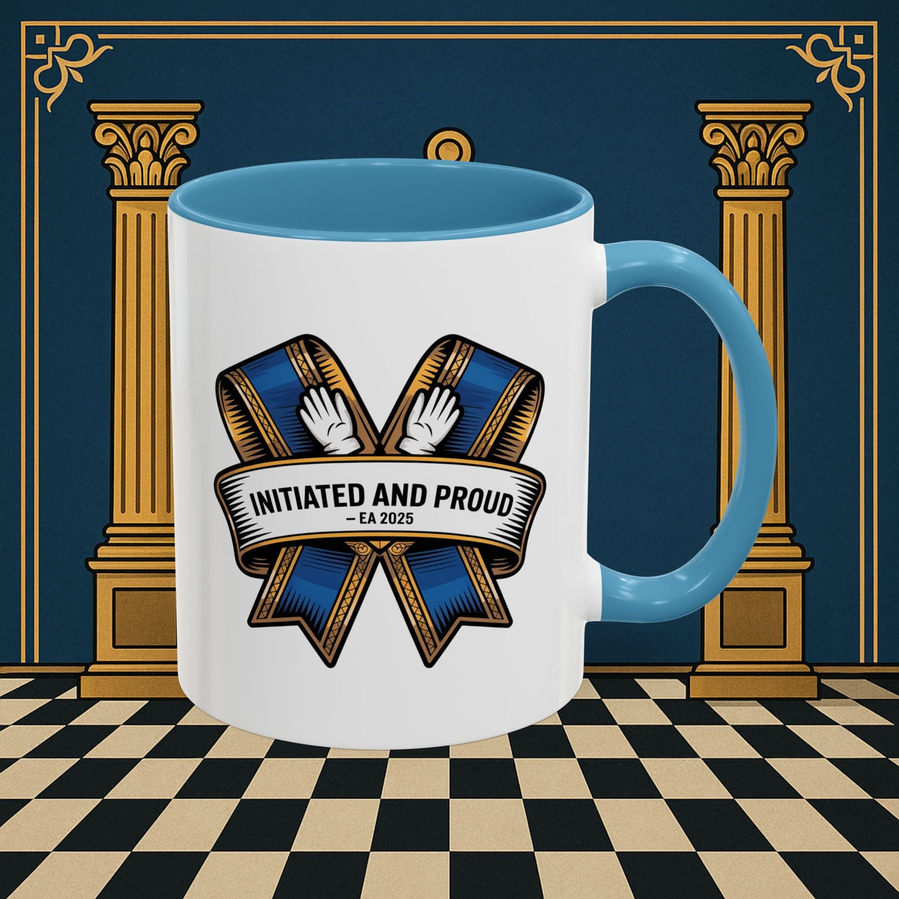 Premium Ready to Go Freemason Design | Entered Apprentice Initiated and Proud 2025 Ready to Go - Masonic Mugs