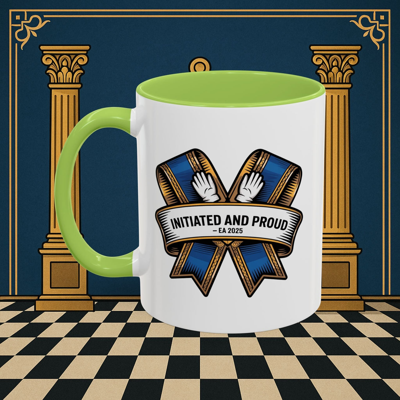 Premium Ready to Go Freemason Design | Entered Apprentice Initiated and Proud 2025 Ready to Go - Masonic Mugs