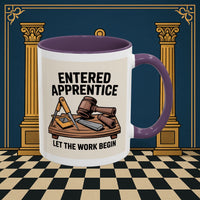 Premium Ready to Go Freemason Design | Entered Apprentice Let the Work Begin - Masonic Mugs