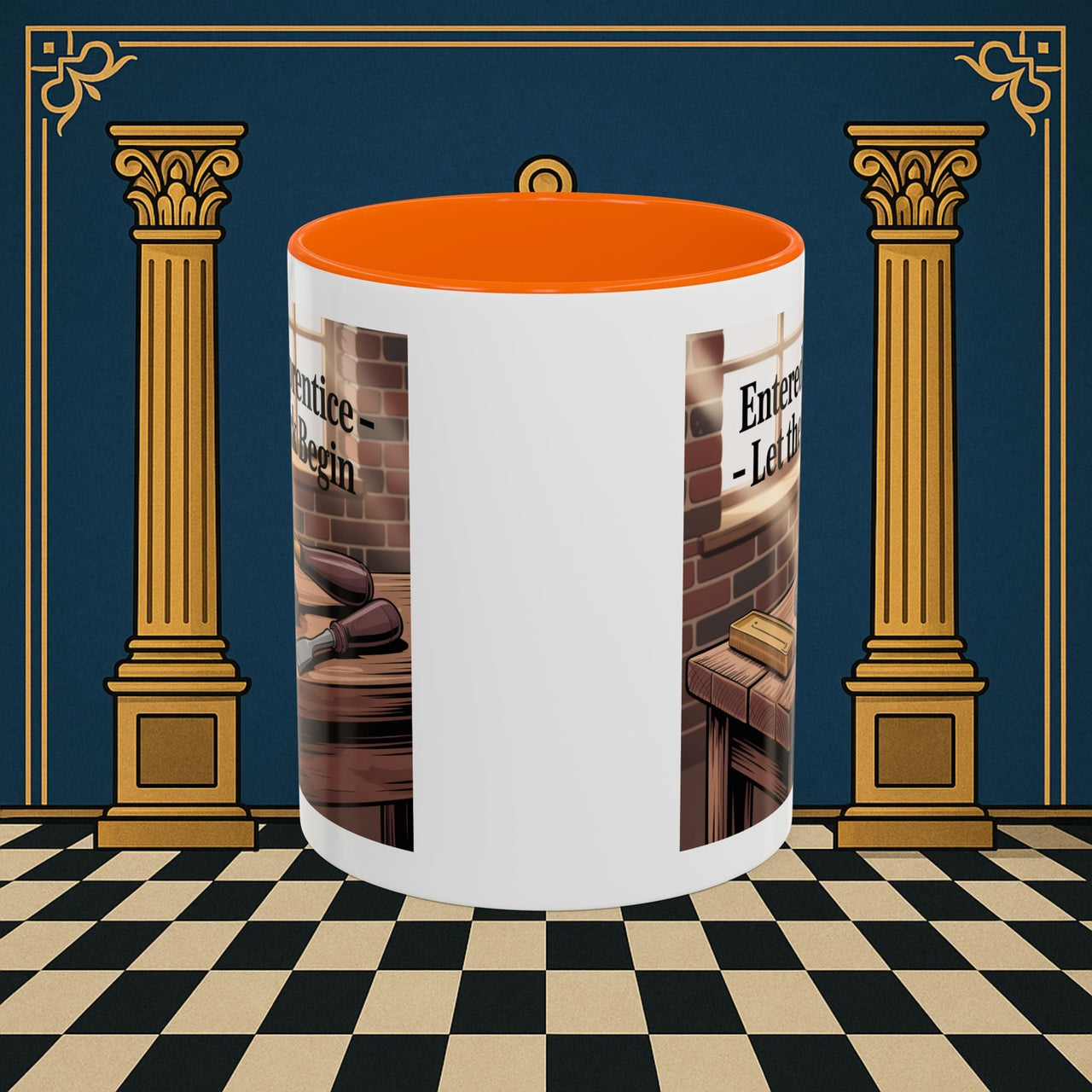 Premium Ready to Go Freemason Design | Entered Apprentice Let the work Begin - Masonic Mugs