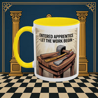 Premium Ready to Go Freemason Design | Entered Apprentice Let the work begin - Masonic Mugs