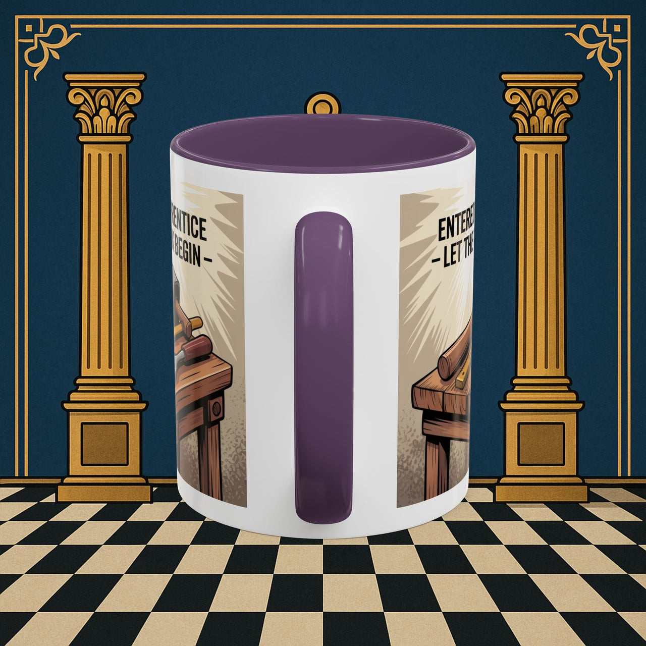 Premium Ready to Go Freemason Design | Entered Apprentice Let the work begin - Masonic Mugs