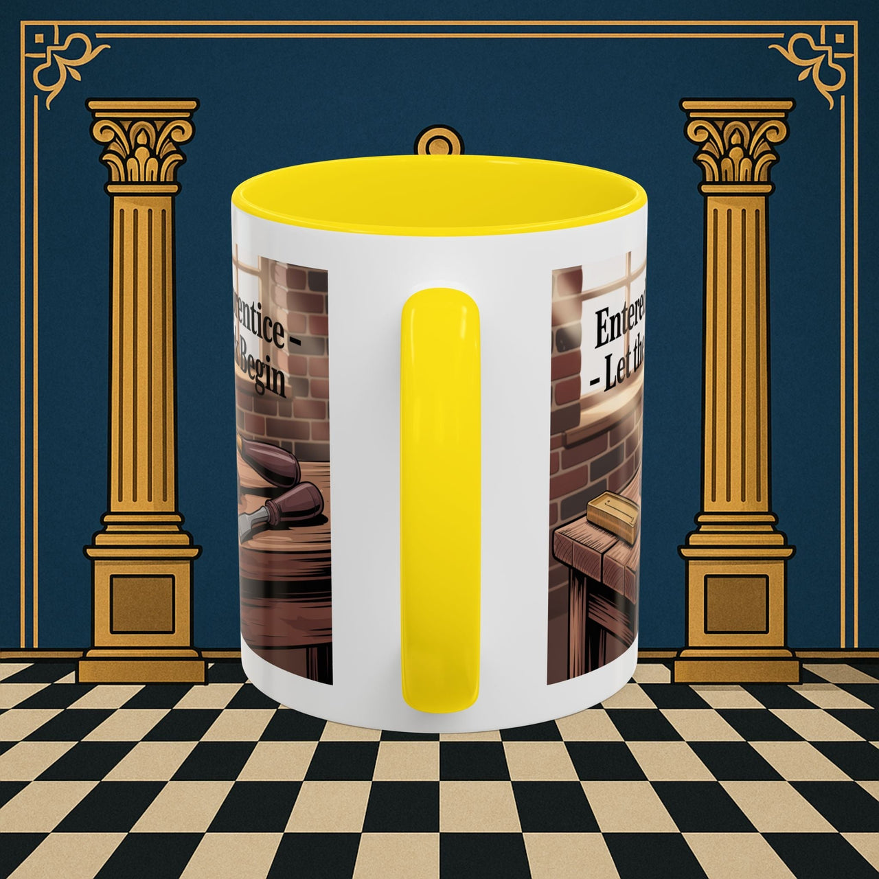 Premium Ready to Go Freemason Design | Entered Apprentice Let the work Begin - Masonic Mugs