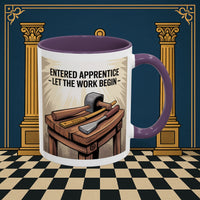 Premium Ready to Go Freemason Design | Entered Apprentice Let the work begin - Masonic Mugs