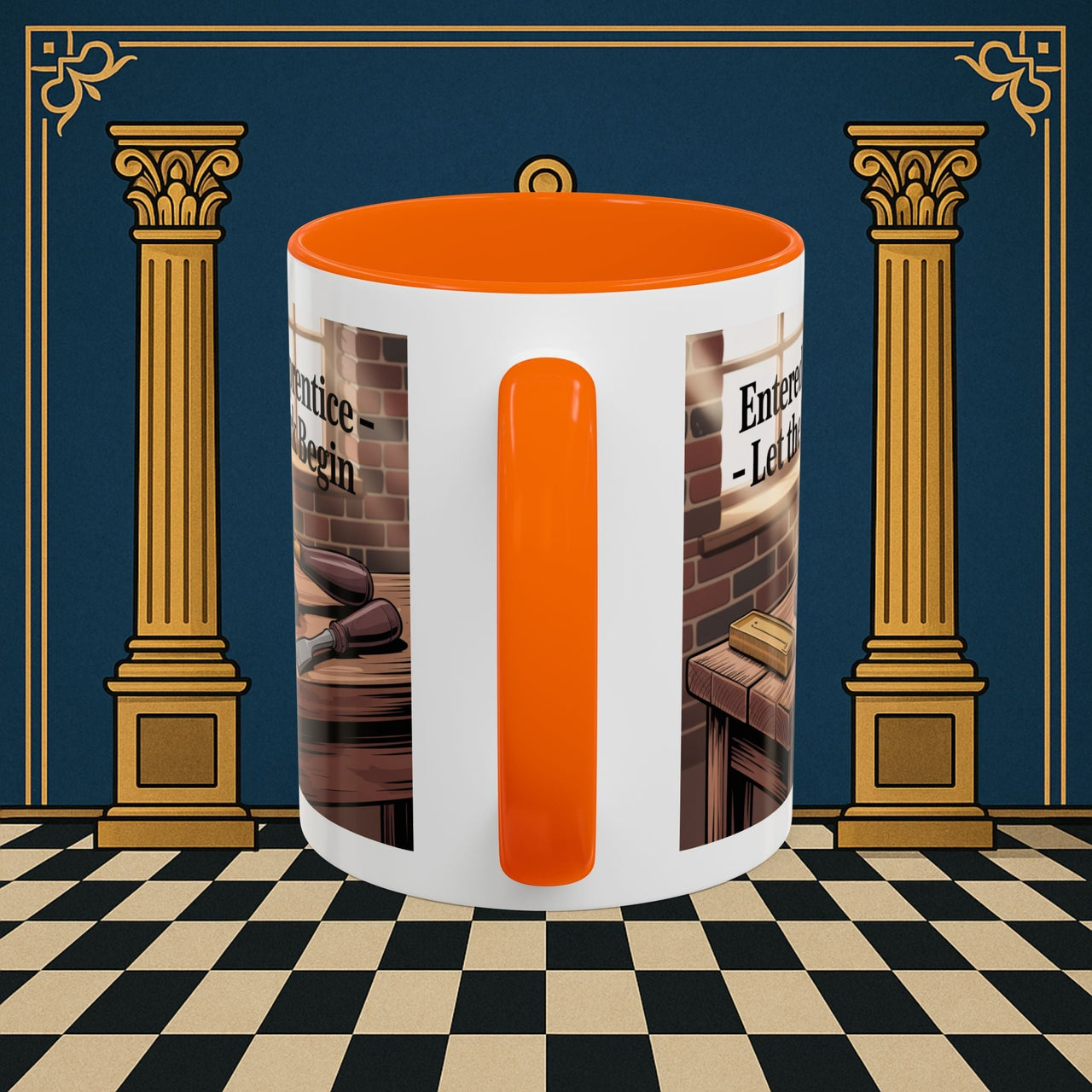 Premium Ready to Go Freemason Design | Entered Apprentice Let the work Begin - Masonic Mugs