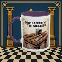 Premium Ready to Go Freemason Design | Entered Apprentice Let the work begin - Masonic Mugs
