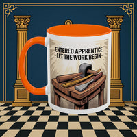 Premium Ready to Go Freemason Design | Entered Apprentice Let the work begin - Masonic Mugs