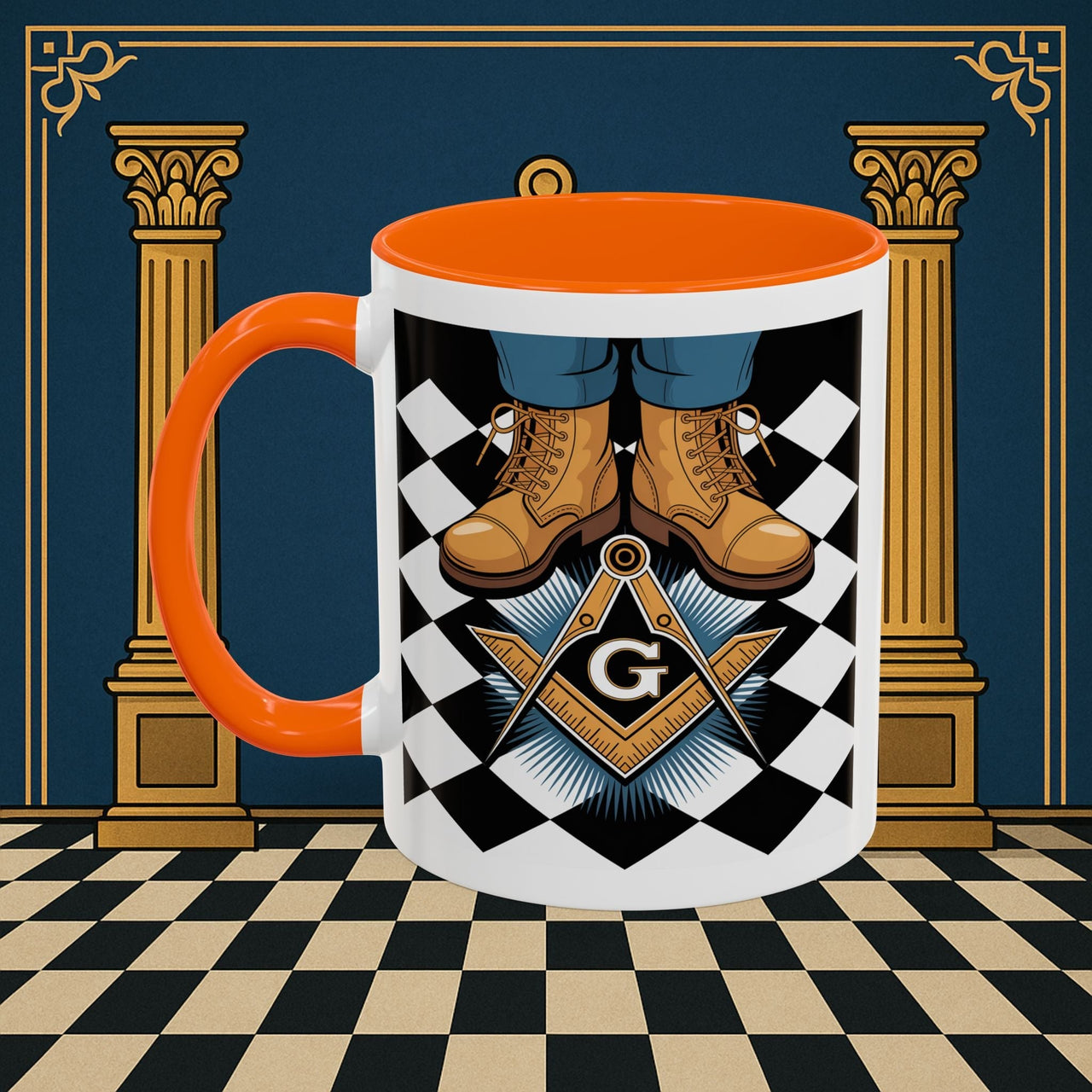 Premium Ready to Go Freemason Design | Entered Apprentice My first step on the Square - Masonic Mugs