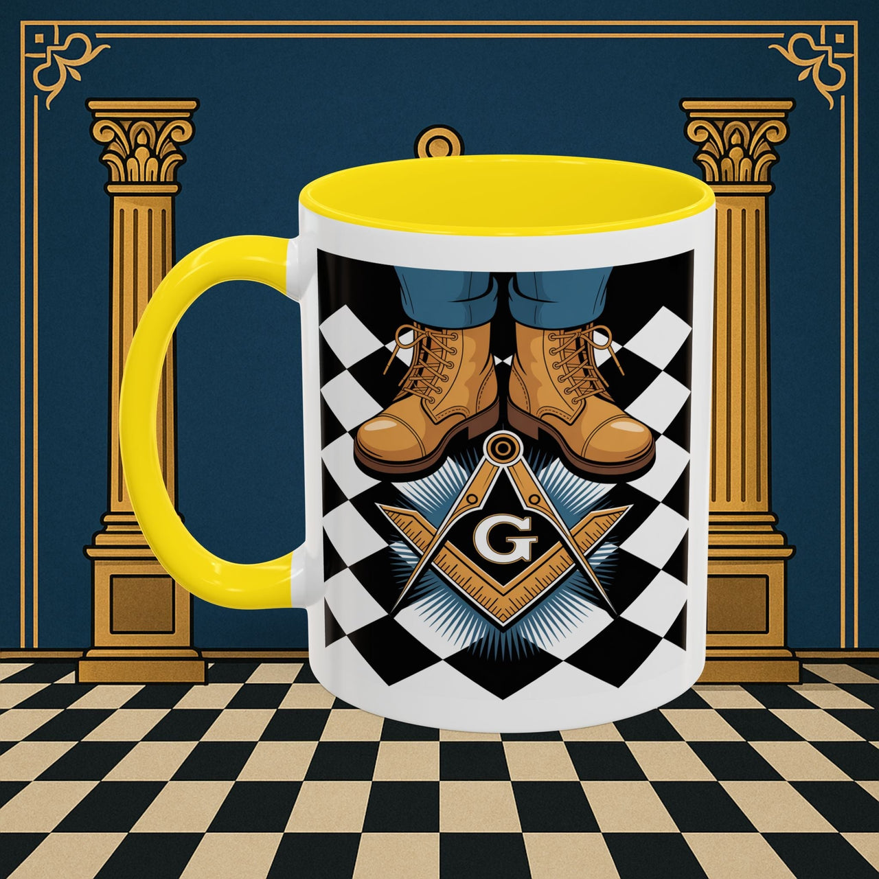 Premium Ready to Go Freemason Design | Entered Apprentice My first step on the Square - Masonic Mugs