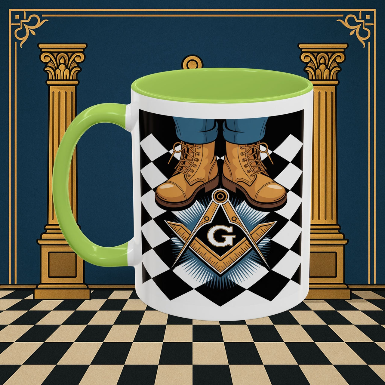 Premium Ready to Go Freemason Design | Entered Apprentice My first step on the Square - Masonic Mugs