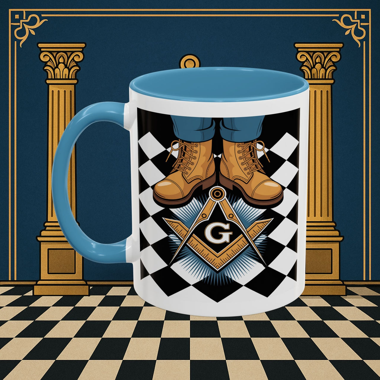Premium Ready to Go Freemason Design | Entered Apprentice My first step on the Square - Masonic Mugs