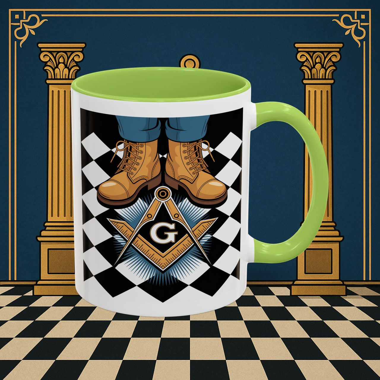 Premium Ready to Go Freemason Design | Entered Apprentice My first step on the Square - Masonic Mugs