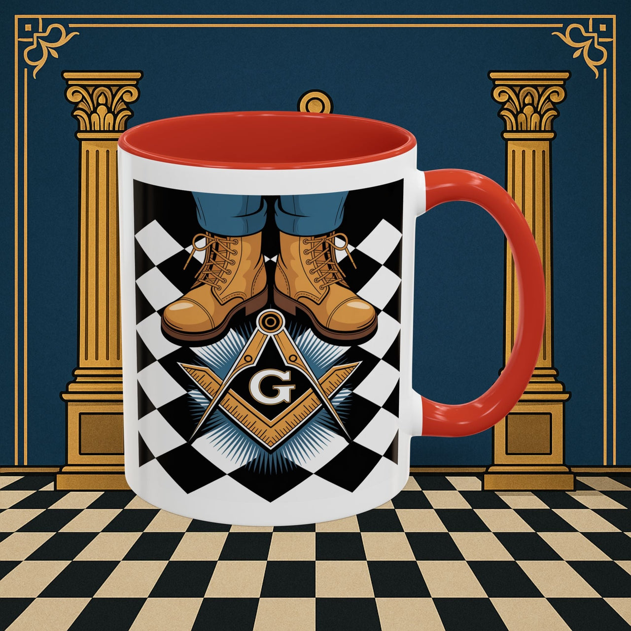 Premium Ready to Go Freemason Design | Entered Apprentice My first step on the Square - Masonic Mugs
