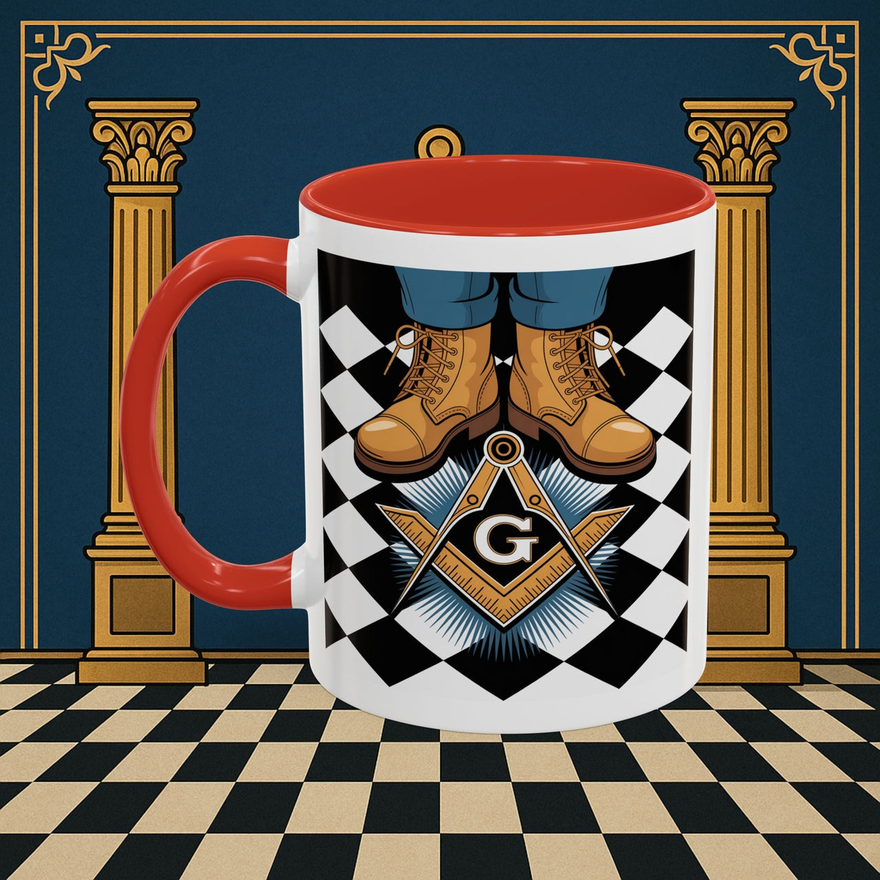 Premium Ready to Go Freemason Design | Entered Apprentice My first step on the Square - Masonic Mugs