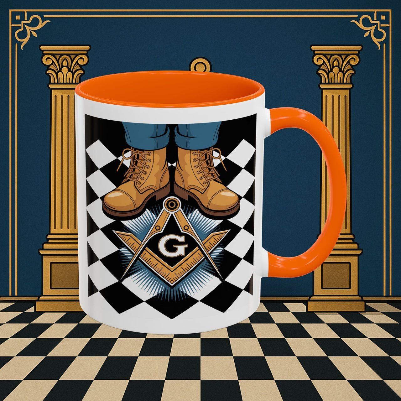 Premium Ready to Go Freemason Design | Entered Apprentice My first step on the Square - Masonic Mugs
