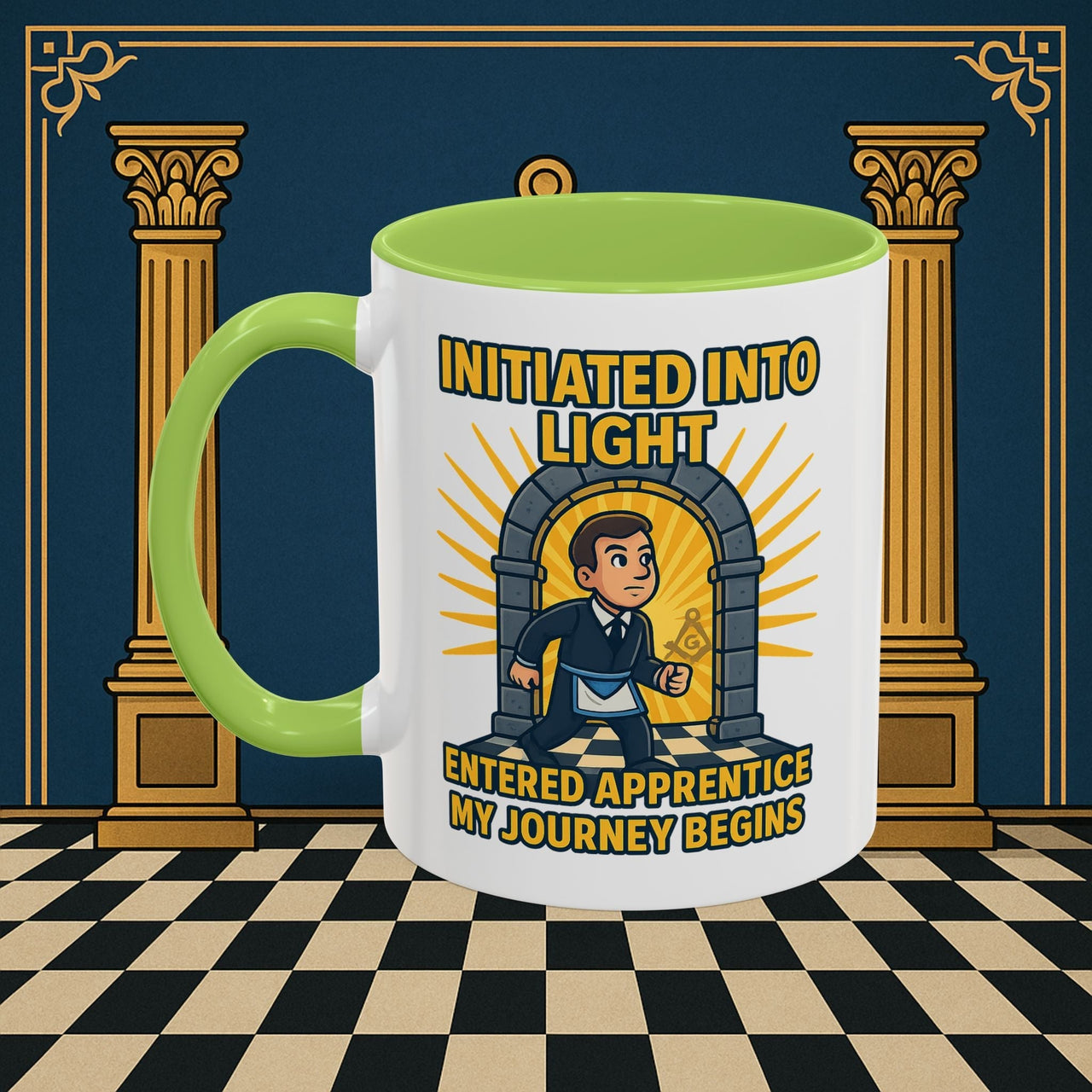 Premium Ready to Go Freemason Design | Entered Apprentice My Journey Begins - Masonic Mugs