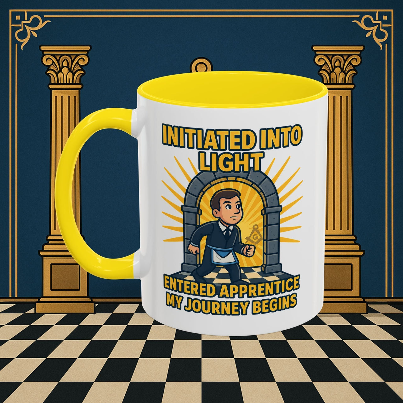 Premium Ready to Go Freemason Design | Entered Apprentice My Journey Begins - Masonic Mugs
