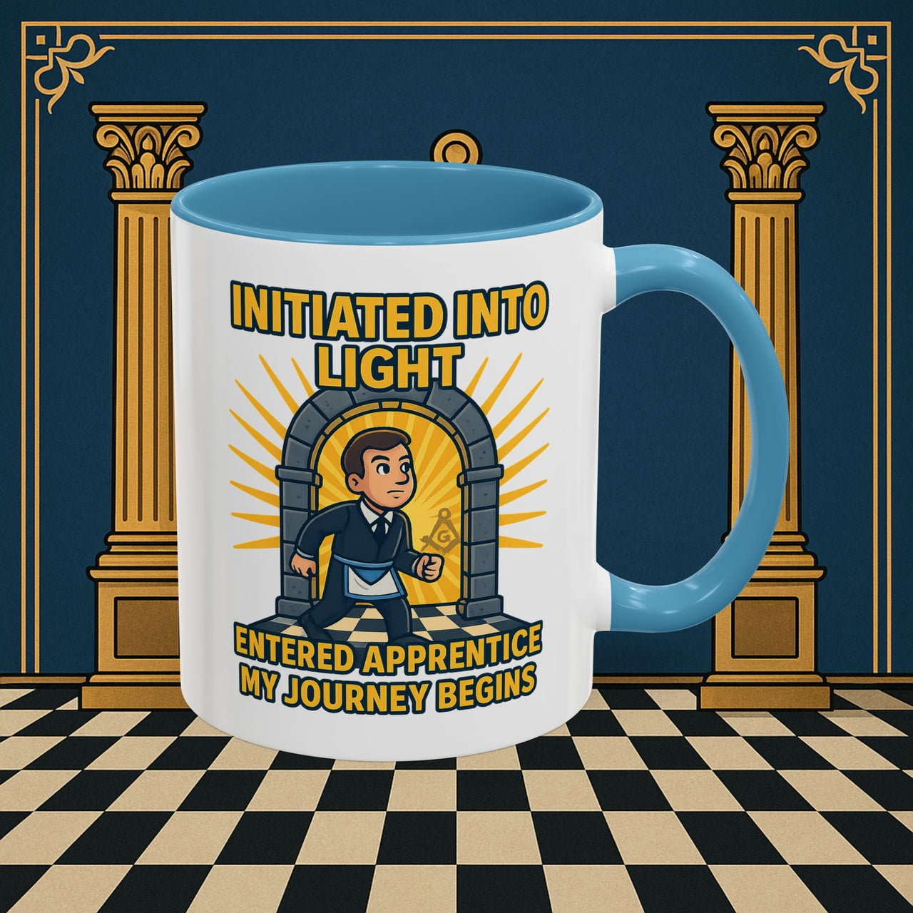 Premium Ready to Go Freemason Design | Entered Apprentice My Journey Begins - Masonic Mugs