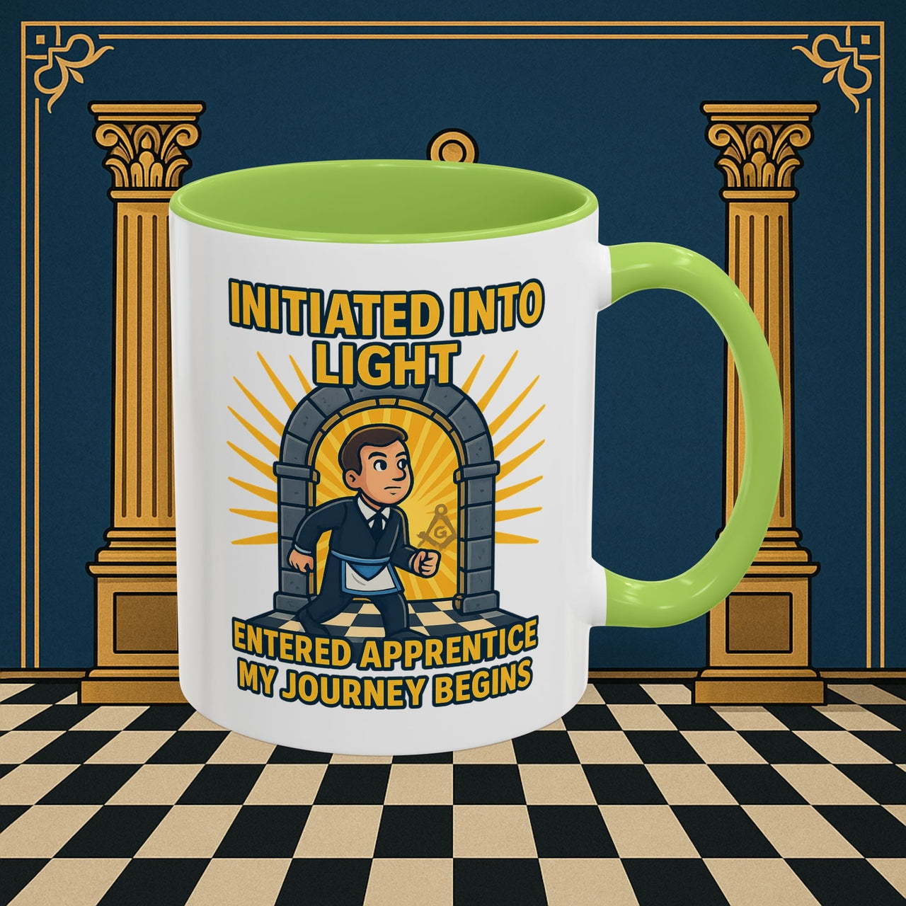 Premium Ready to Go Freemason Design | Entered Apprentice My Journey Begins - Masonic Mugs