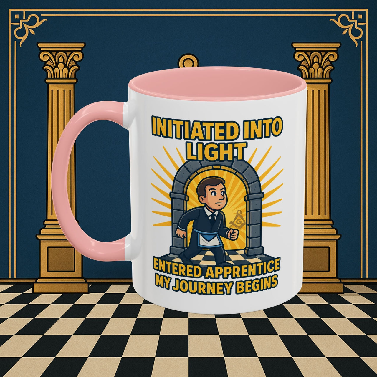 Premium Ready to Go Freemason Design | Entered Apprentice My Journey Begins - Masonic Mugs