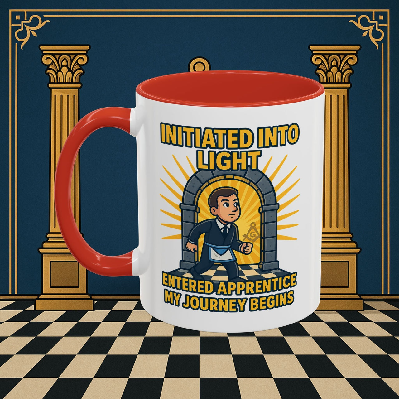 Premium Ready to Go Freemason Design | Entered Apprentice My Journey Begins - Masonic Mugs