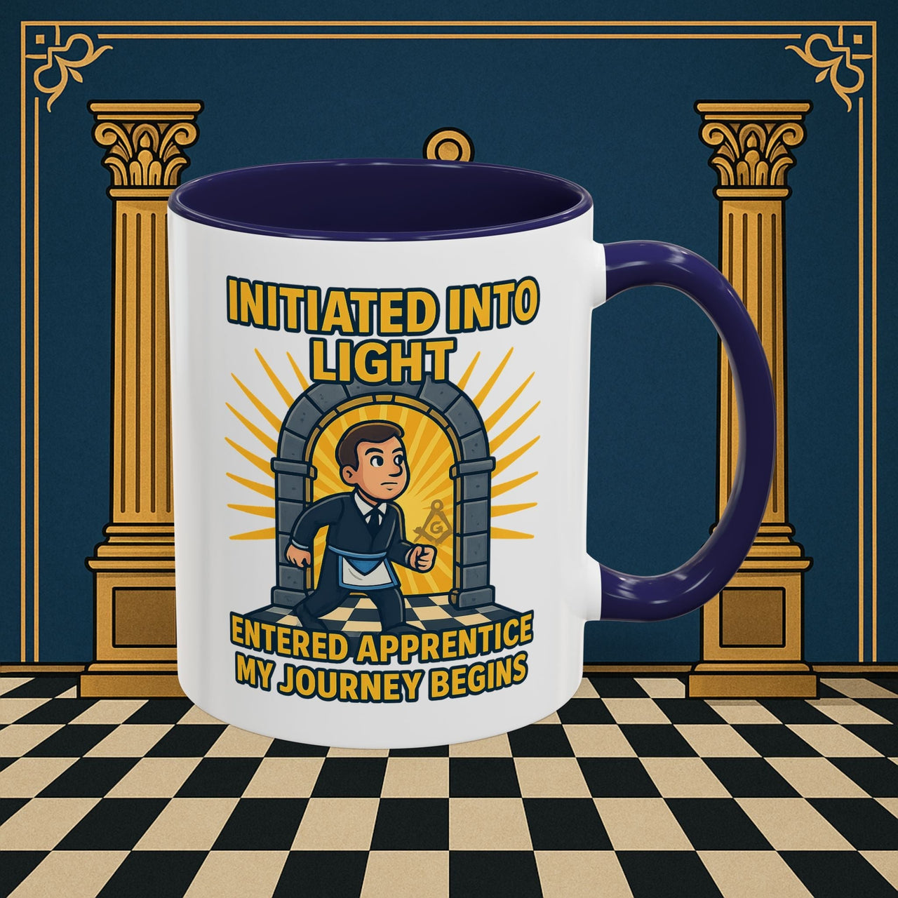 Premium Ready to Go Freemason Design | Entered Apprentice My Journey Begins - Masonic Mugs